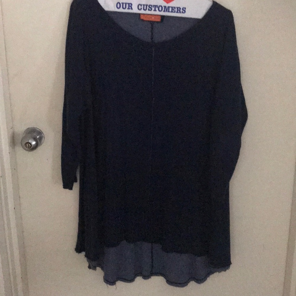 Women’s blue sweatshirt material tunic